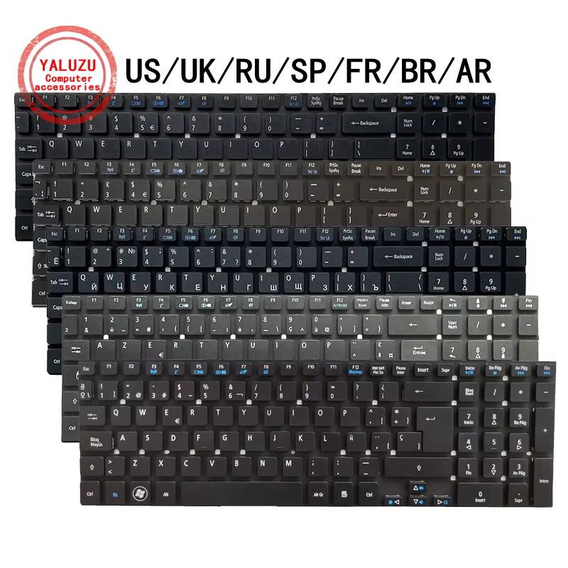 Laptop Accessories Acer - Teclado de laptop EUA/Reino Unido/RU/SP/FR/BR/AR para