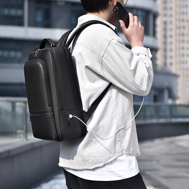 Mochila de couro PU para homen - Laptop Accessories Travel Case avaliação e preço