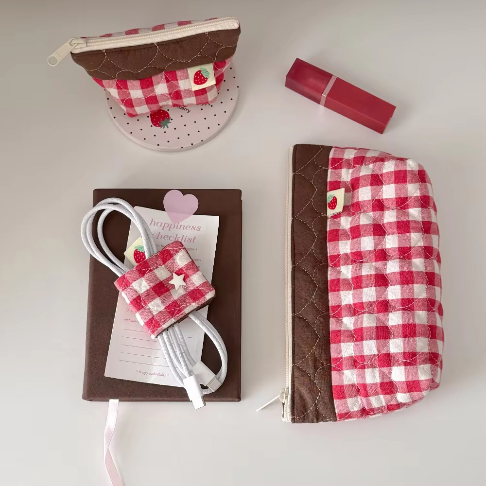 Bolsa de Algodão Xadrez Fofa p - Cable Management Bag avaliação e preço