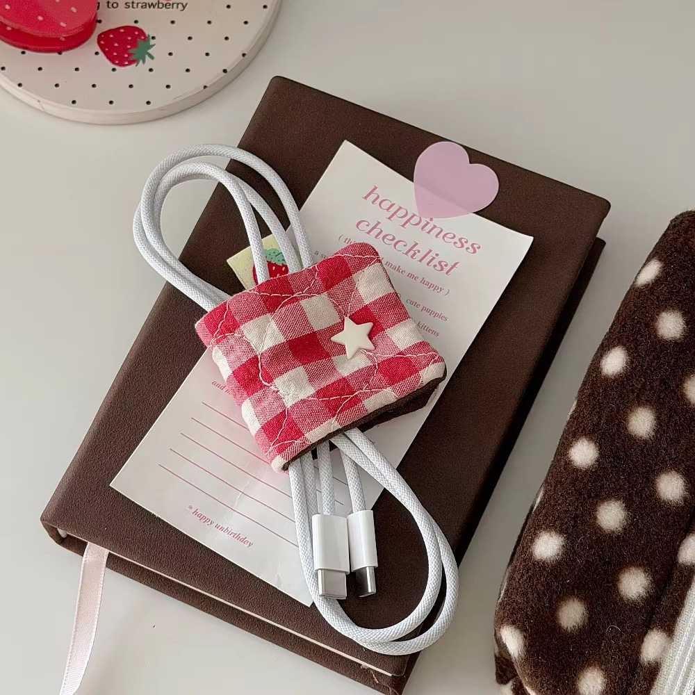 Bolsa de Algodão Xadrez Fofa p - Cable Management Bag avaliação e preço