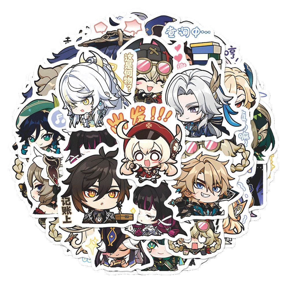 64PCS Adesivos de Anime Genshi - Laptop Accessories And Parts avaliação e preço